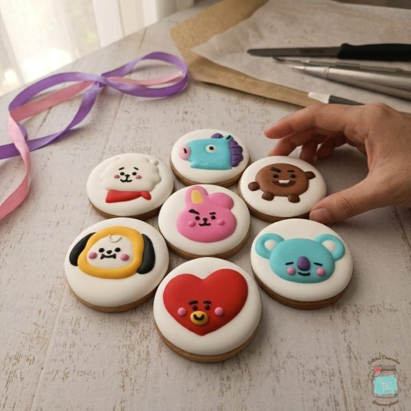 Alternative view of Mini Galletas Decoradas BTS 7 unidades